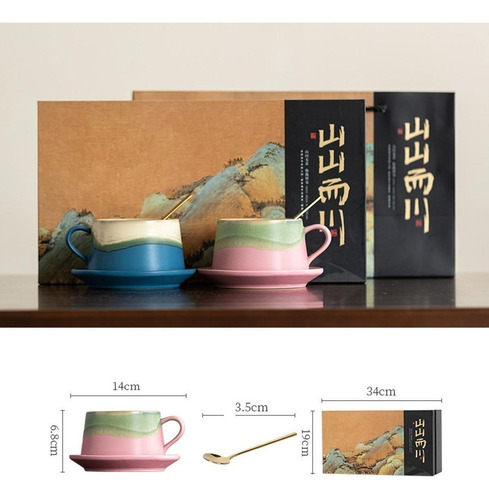 Taza De Café De Té Decoración Del Hogar Con Una Azul