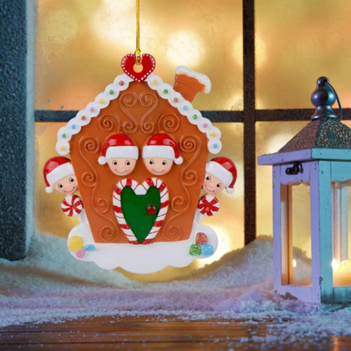 7pcs Gingerbread House Ornamento De Natal Árvore De Natal
