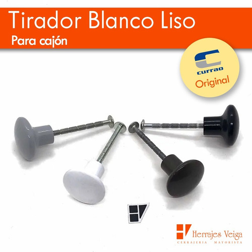 Imagen 4 de 6 de Tirador Blanco Liso Currao Cocina Cajón Mueble