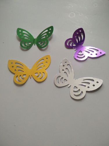 Mini Mariposas En Cartulina Metalizada Packs De 30 Unidades
