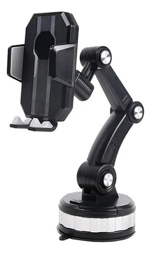 Soporte Auto Celular Brazo Articulado Giratorio 360 Ventosa Negro
