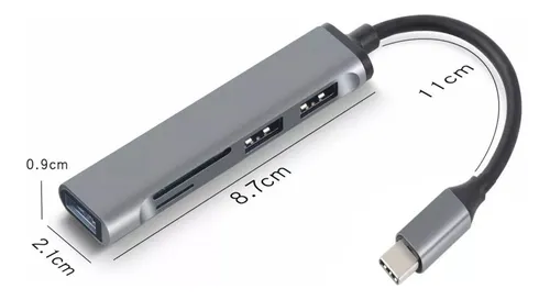 Hub Multi Puertos Usb + Tarjeta Sd + Micro Sd Divisor Tipo C