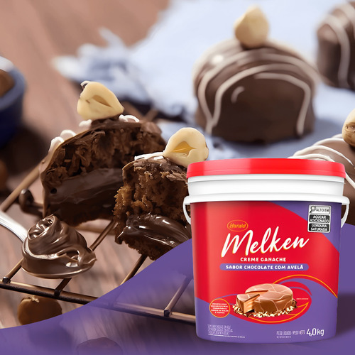 Creme Ganache Harald Com Sabor De Chocolate Com Avelã 4kg