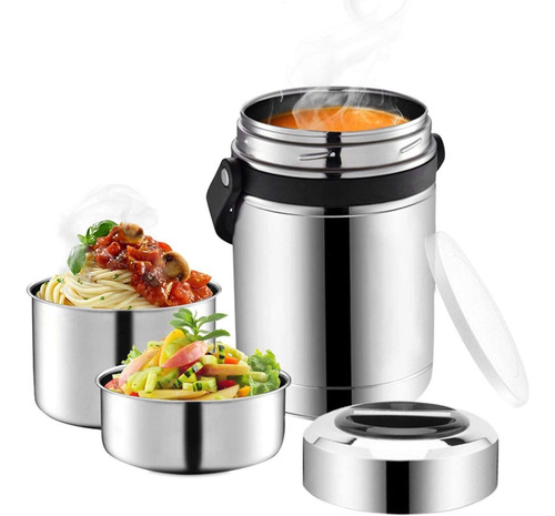 Termo Para Alimentos Ssawcasa, Boca Ancha, 3 Niveles, 1.8l