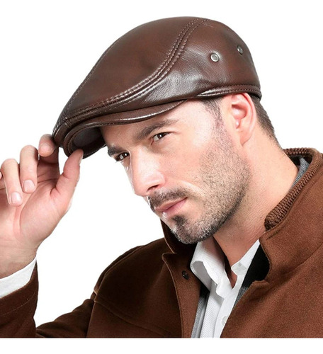 Gorra De Caza Con Boina De Piel De Vacuno Auténtica Para Hom