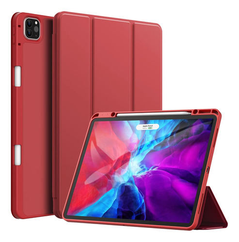 Jetech Funda P/ iPad Pro De 12,9 Pulgadas 2020 2018 Rojo