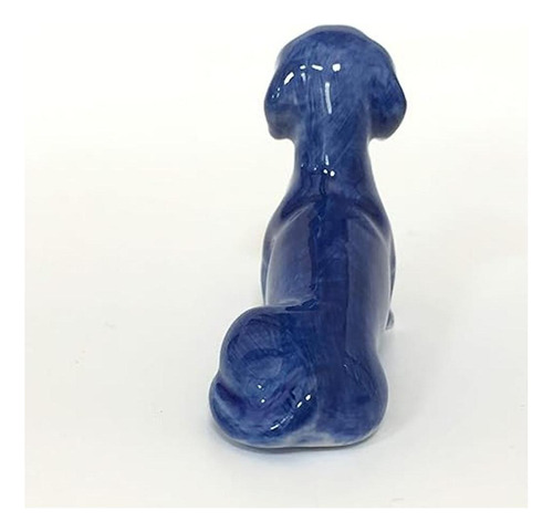 Cerámica Dachshund Perro Estatuilla Casa De Muñecas Delft