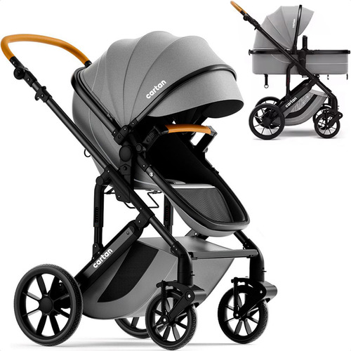 Cochecito Bebe Convertible Moises Asiento Cuna Calidad Sup Color Gris
