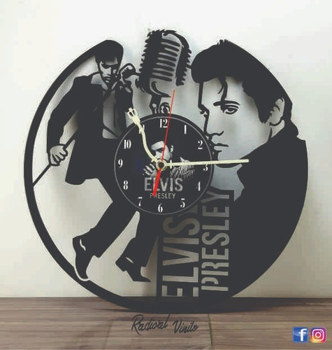 Reloj De Vinilo Elvis Presley 2 Regalos Decoracion 