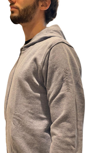 Campera Urbano Salomon Logo Lt Fz Hoodie Hombre Casual