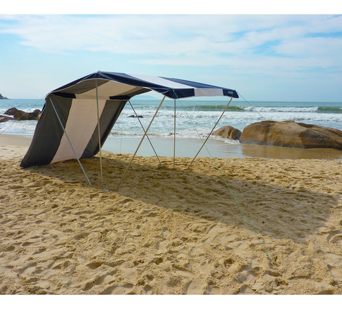Lateral De Tenda Zaka Poseidon Branco Com Laterais Azul