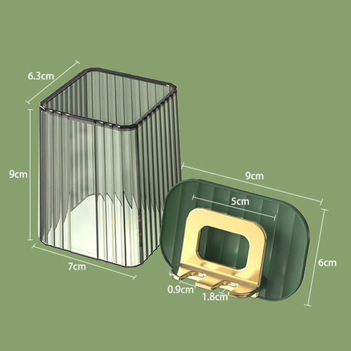 6 Soporte De Pared Para Cepillos De Dientes Con Taza Verde
