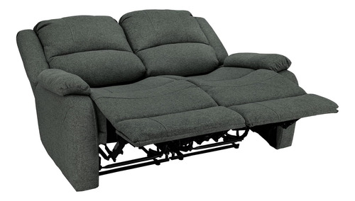Sofá Reclinable Biplaza Rv; Recpro; Tela Suprima; Gris Fósil