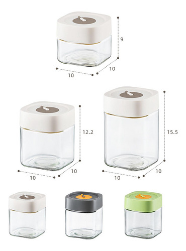 Frasco Hermético Frasco De Vidrio Recipiente De 500ml