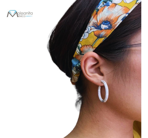 Aretes Tipo Arracadas De Plata 925 Con Moissanitas