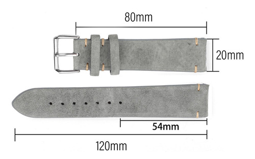 Correa De Muñeca Correa De Reloj De Pulsera De 20mm Gris