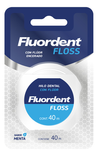 Bernabó Hilo Dental Con Flúor Encerado Fluordent Floss 40m