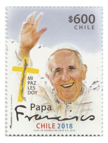 Estampilla / Sello Postal Chile - Papa Francisco Chile 2018