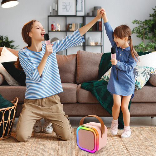 - Karaoke Para Niños Con 2 Micrófonos Inalámbricos Y Bocina