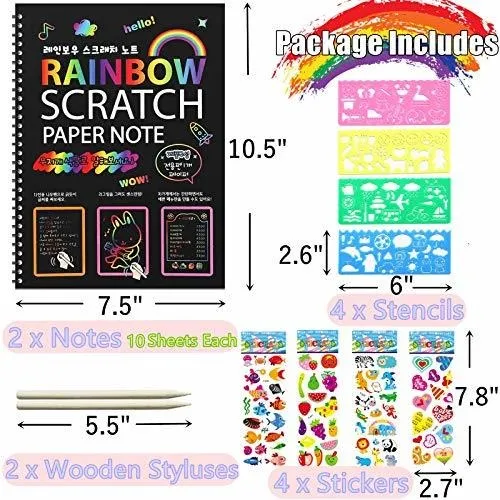 Manualidad Con Papel - Rainbow Scratch Paper Art Kit Para Ni