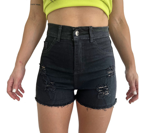 Short Jean Elastizado Rotura Mujer Envio