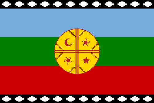 Imagen 1 de 1 de Bandera Mapuche 60x100cms Excelente Calidad
