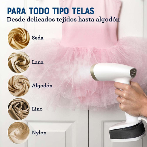 Imagen 6 de 7 de Vaporizador De Prendas De Mano Plegable Gcstfs200 Color Blanco