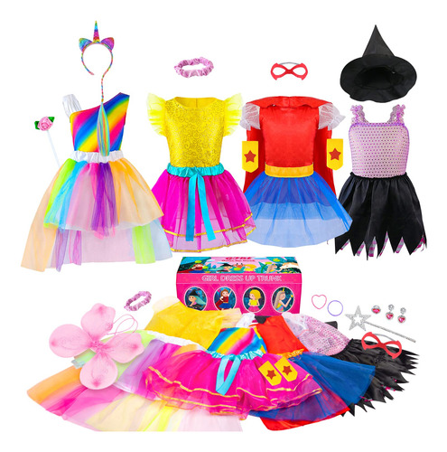 Jeowoqao Conjunto De Princesa Para Ninas De 3 A 5 Anos, Jueg