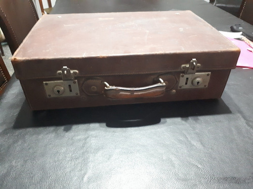 Valija Antigua De Cuero. Ideal Coleccionistas