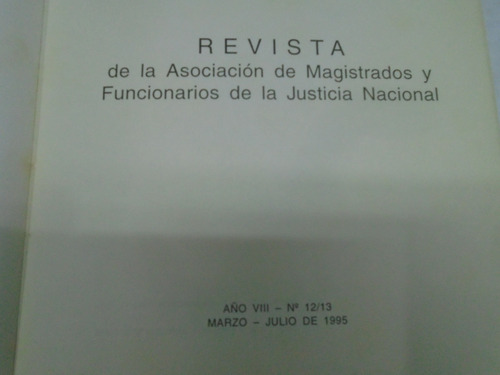 Revista Asociacion Magistrados Y Funcionarios Justicia 12-13 (Usado)