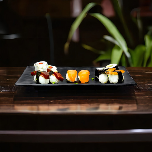Travessa Sushi Sashimi Retangular Melamina Profissional 30cm