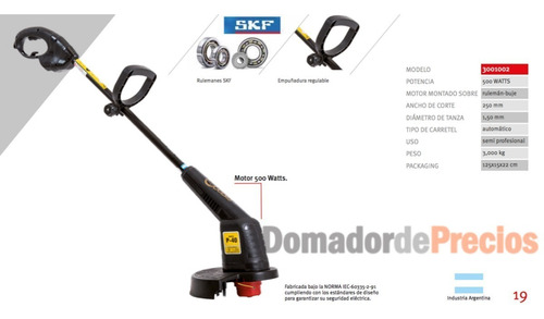 Imagen 2 de 6 de Bordeadora De Cesped Petri P40 500 Watts