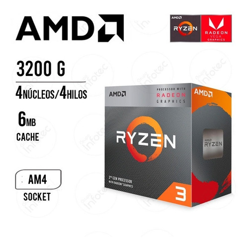 Cpu Gamer Ryzen 3 3200g, Ssd 240gb Ram 8gb, Video Vega8 1gb