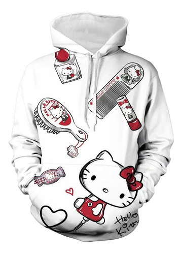 Sudadera Estilo Lindo Estampado Digital Hello Kitty Dulces