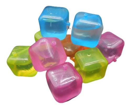 50 Cubos De Gelo Artificial Reutilizável Coloridos