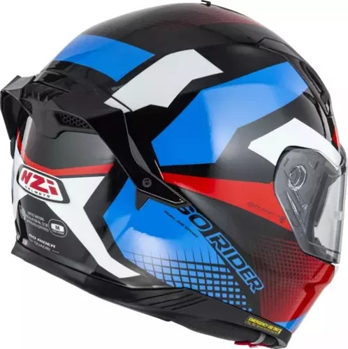 Casco Integral Nzi Go Rider Stream Quadri Doble Visor Talle M