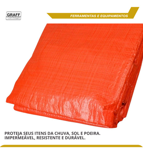 Lona Laranja Multiuso 5x6m De Polietileno Resistente