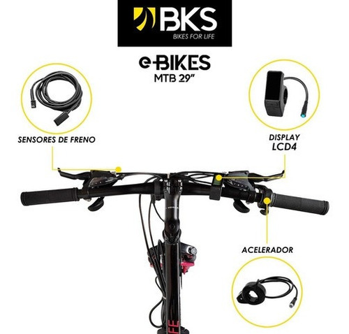 Imagen 5 de 7 de Kit Convertidor A Bicicleta Eléctrica Mtb 29 48v 1000w Bks