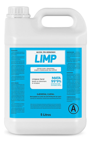 Kit 3 Unidades Álcool Antisséptico 70% Galão 5l Liquido