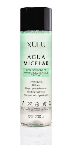 Agua Micelar Desmaquillante 200ml Xulu Cosmeticos