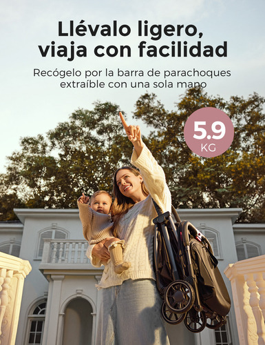 Momcozy Clickgo Carriola Plegable Para Bebé De Viaje Ligera, Cochecito Ligero Momcozy St02 Plegable Para Bebés 0-6 Años
