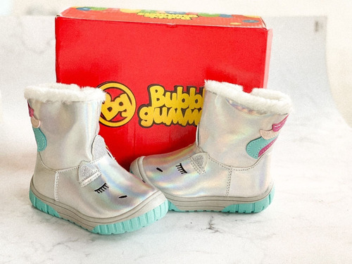 Botas Bubble Gummers Niña Unicornio Plateado