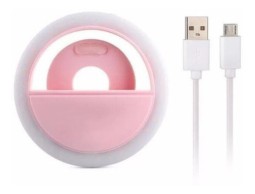 Aro De Luz Led P Celular Recargable Con Clip 3 Intensidades