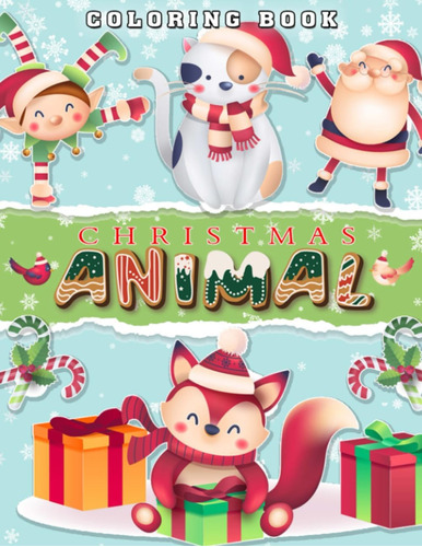 Libro: Christmas Animals Coloring Book: An Adult Coloring Bo