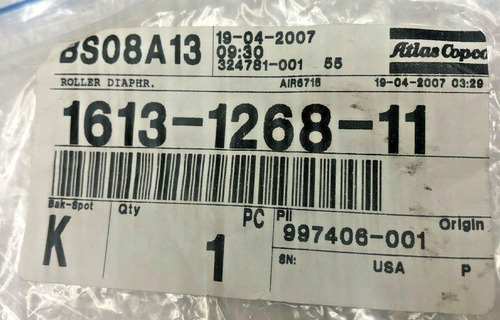 New Atlas Copco 1613-1268-11 / 1613126811 Ddj