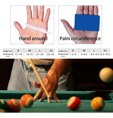 2 Tiradores De Billar Snooker Taco De Billar Guantes