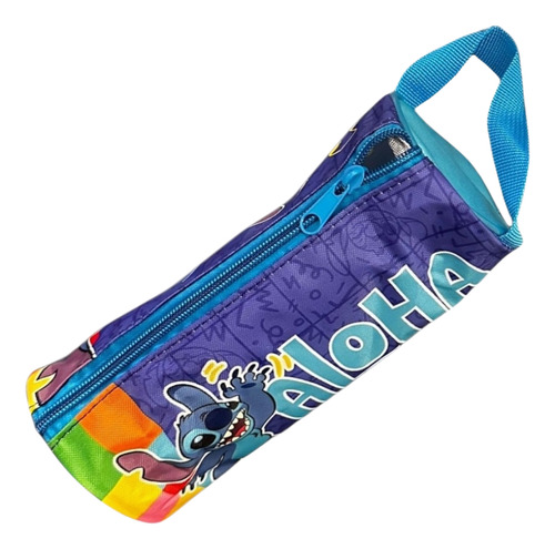 Cartuchera Stitch Disney Color Azul Tubo