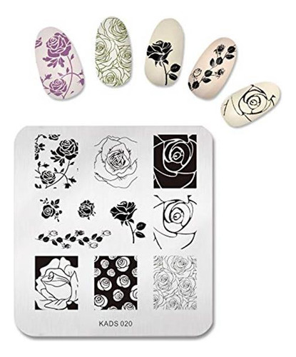 Kads 6 Pcs Nail Art Stamping Plates Flower Butterfly Rabbit