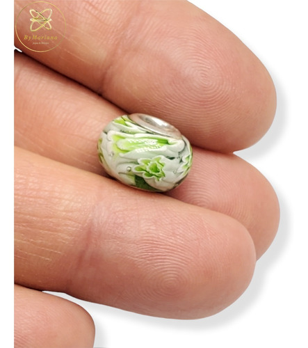 Dije Plata Charms Dona Blanca Y Verde