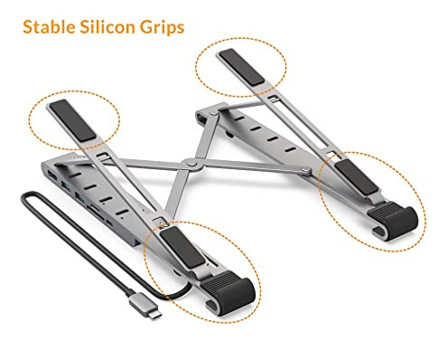 Soporte Para Portátil Hyperdrive Con Hub Usb C, Estación De